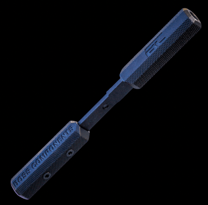 Dual-sided extended charging handle racker for Berika 12g competition shotguns, ambidextrous