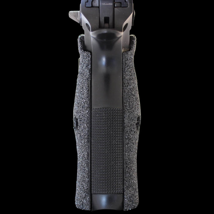 CZ Shadow 2 full-length palm swell grips coated in aggressive tungsten carbide grit texture