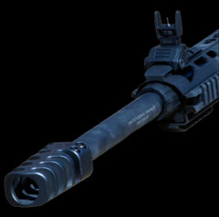 Clamp-on 12 gauge shotgun muzzle brake machined to fit 18 to 22mm unthreaded barrels