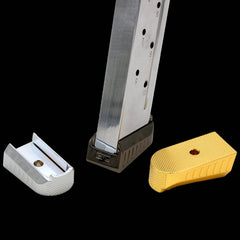 Solid brass 1911 magazine base pad for Mec-Gar and Bul Armory 9mm magazines