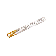 Spring steel progressive recoil spring for 1911 and 2011 pistols — macro detail of the finish