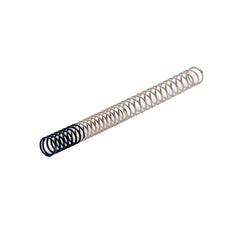 Spring steel progressive recoil spring for 1911 and 2011 pistols — reverse side view