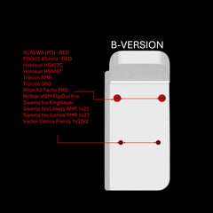 1911 and 2011 red dot mount and adjustable thumb rest kit — alternate close-up angle