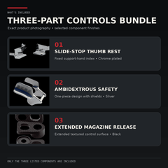 Extra wide ambidextrous thumb safety for 2011 pistols, part of the Open controls bundle