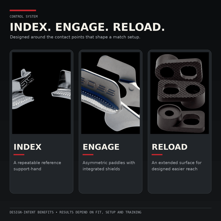 Extended magazine release for 2011 race pistols, machined aluminium in black finish