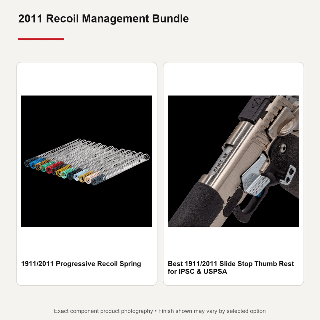 2011 recoil management bundle with progressive recoil spring and adjustable thumb rest