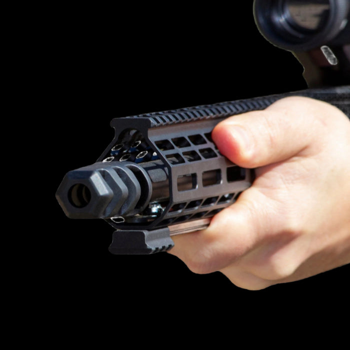 416 stainless steel .308 and 7.62 muzzle brake with QPQ finish and 5/8x24 TPI threading