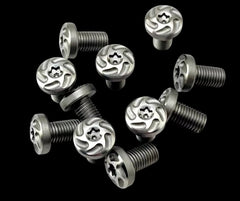 Stainless steel 1911 hex grip screws and matching bushings, four-pack of low-profile hardware