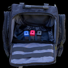 Boss Components 600D polyester multi-compartment range bag — reverse side view