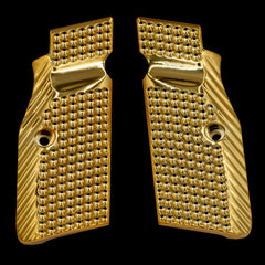 CZ Shadow 2 full-length flat grips in solid brass with slim traditional profile