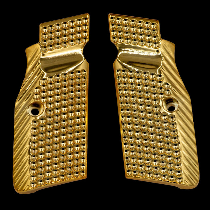 CZ Shadow 2 Brass Flat Grips - Boss Components - brass - brass grips