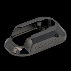 Solid brass competition magwell for the CZ Shadow 2, CNC-machined with a flared reload funnel