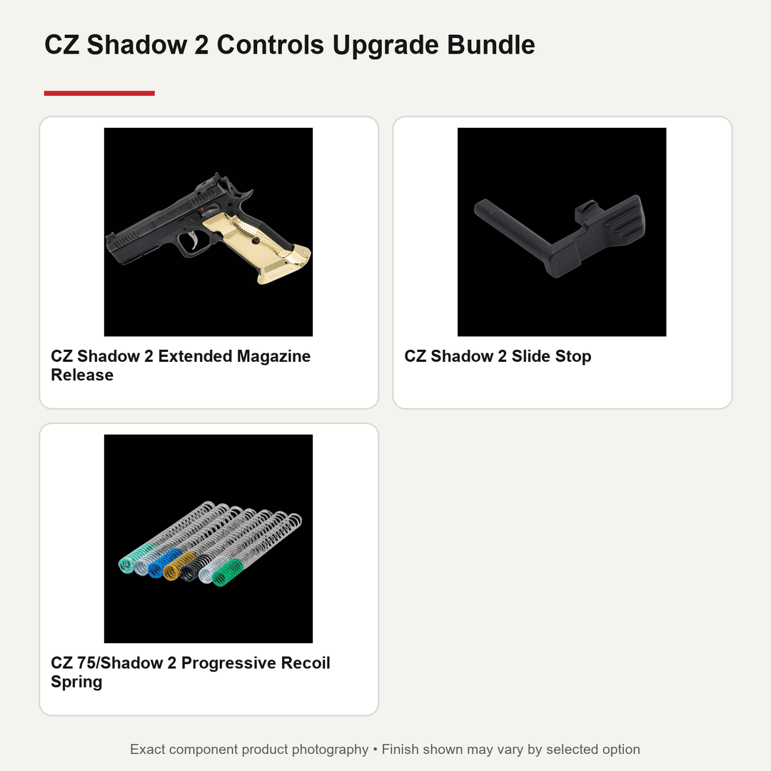 CZ Shadow 2 controls bundle with extended mag release, slide stop and recoil spring