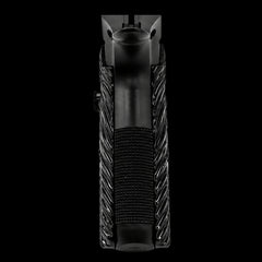 CZ Shadow 2 full-length brass flat grips mounted to a competition pistol frame