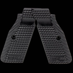 CZ Shadow 2 slim-profile G10 flat grip panels in textured composite — angled view
