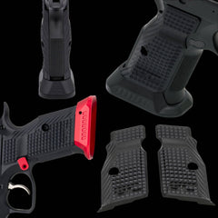 CZ Shadow 2 G10 palm swell short grip panels cut short for magwell clearance, textured finish