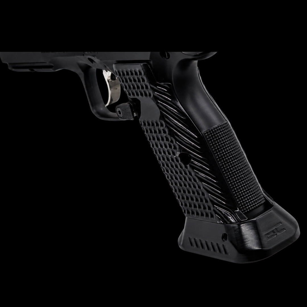 CZ Shadow 2 Magwell Shortend Brass Grips - Boss Components - brass grips - competition upgrade