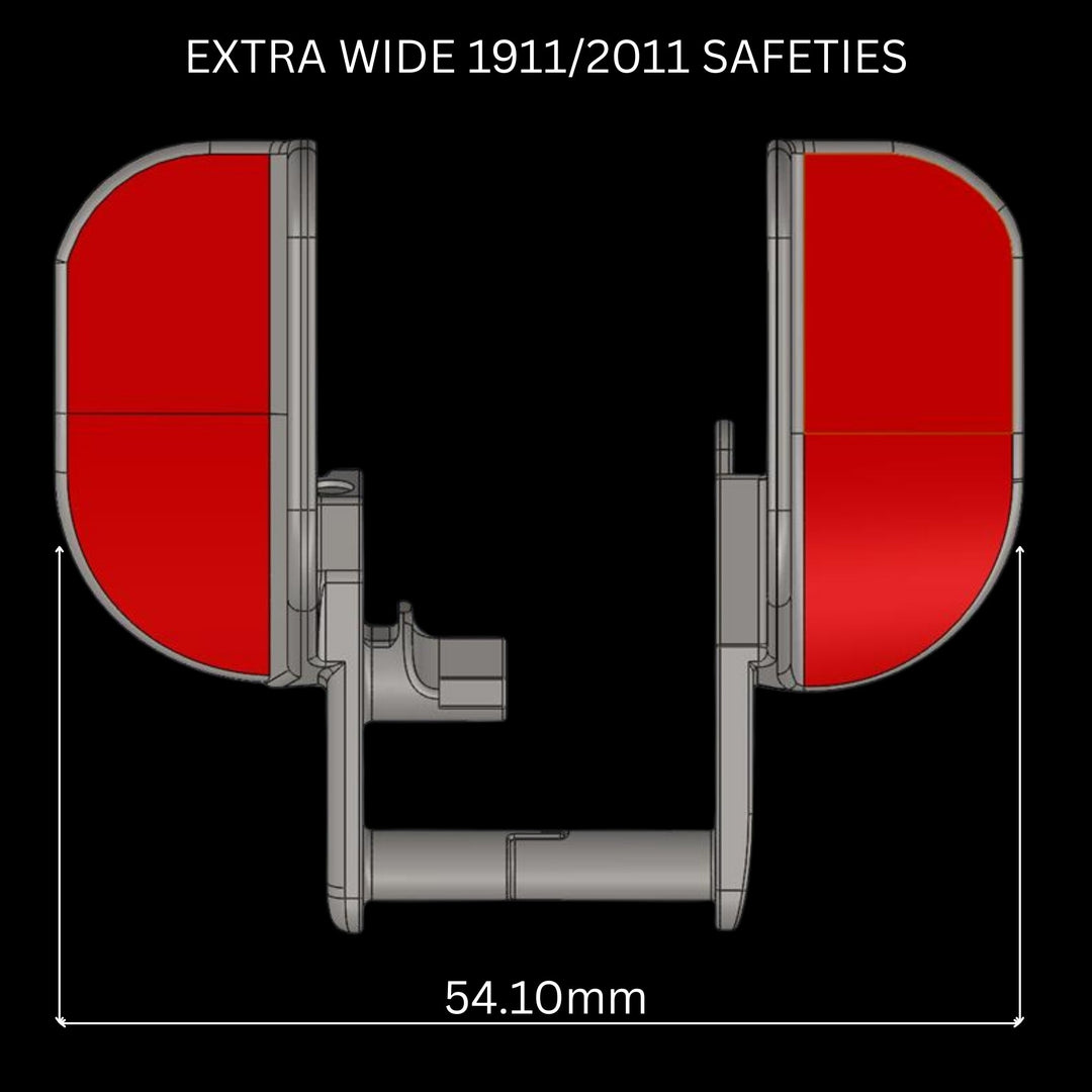 Extra Wide 1911/2011 Ambidextrous Safeties with Shields – One - Piece CNC | Boss Components - Boss Components - 1911 pistol upgrades - 2011 pistol upgrades