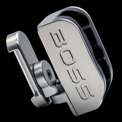 CNC aluminium magnetic competition magazine pouch — macro detail of the finish