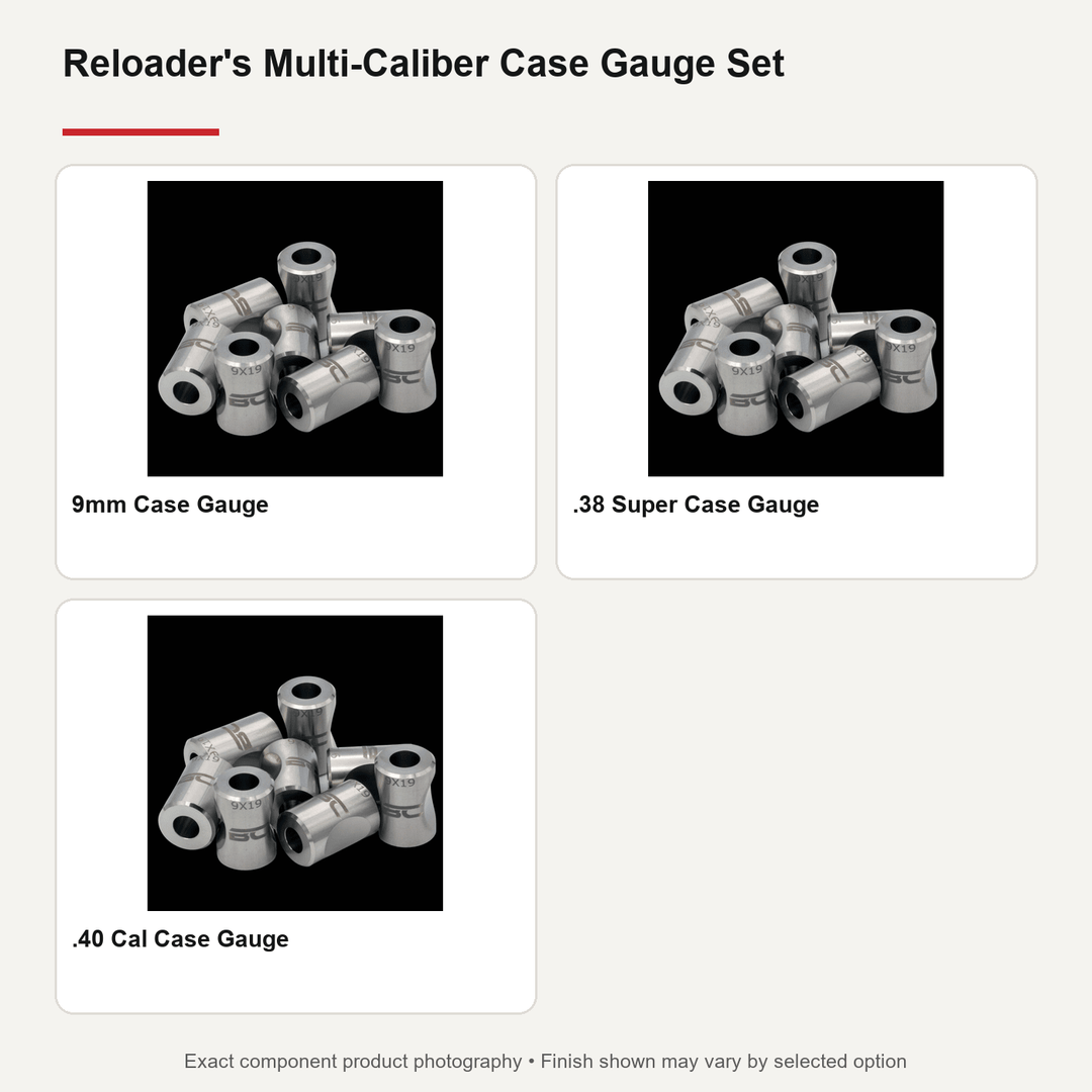 Reloader's Multi-Caliber Case Gauge Set | 9mm, .38 Super & .40 Cal - Boss Components - 38-super - 40-cal