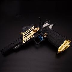 STI 2011 Open division oversized solid brass magwell, product photo 2 of 5