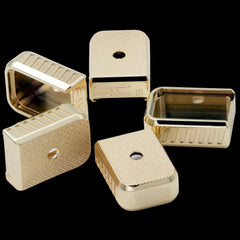 Solid brass +2 capacity magazine base pad for Tanfoglio Stock 2 and Stock 3 9mm magazines